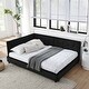 preview thumbnail 1 of 10, Full Upholstered Daybed Frame with Armrest and Backrest Versatile Sofa Bed Black