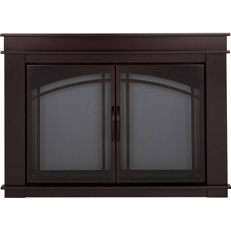 Pleasant Hearth Fenwick Fireplace Glass Door - Small - Brown