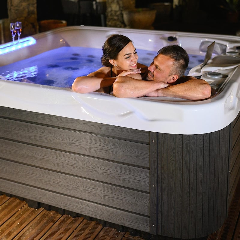 Buenospa Hollywood 5 - Person 51 - Jet Hot Tub, Ice White, Gray with Ozone and LED Lights