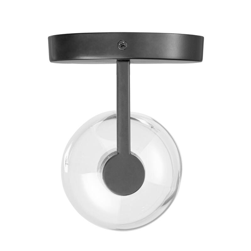 Prominence Home 1-Light Hansley Matte Black Wall Sconce with Clear Glass