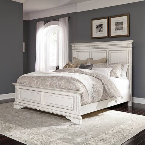 The Gray Barn Abbey Park Weathered Brown & Antique White King Panel Bed