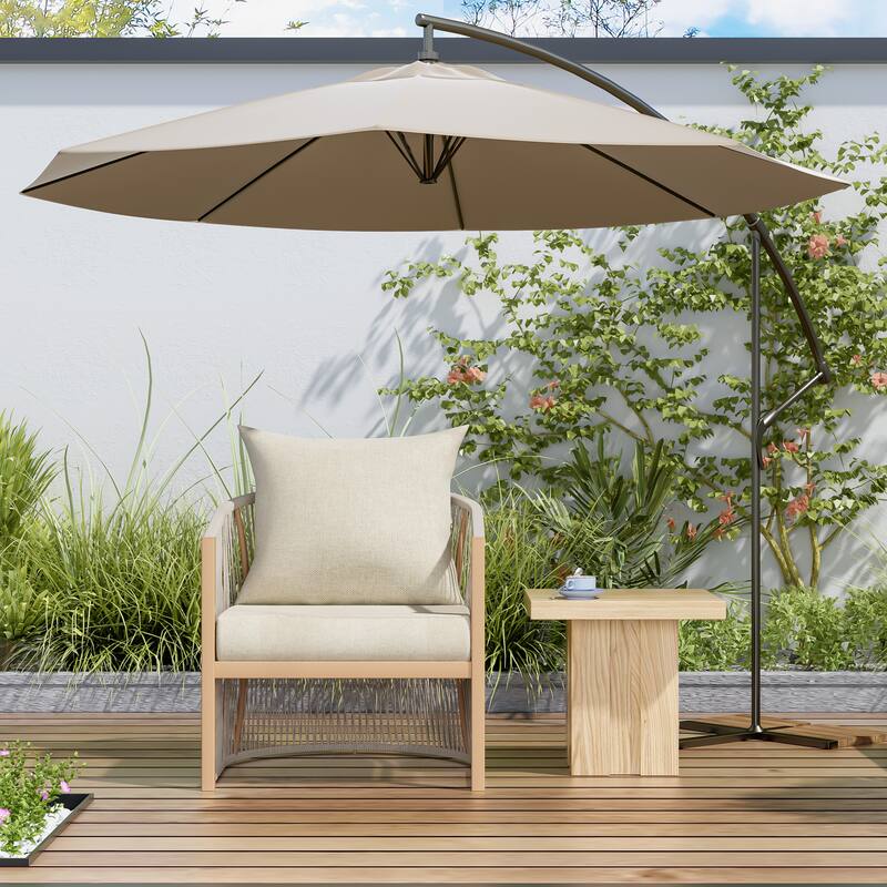Contemporary Curved Aluminum Lounge Chair with Rope-Weave Design and Cushioned Comfort for Indoor and Outdoor Use