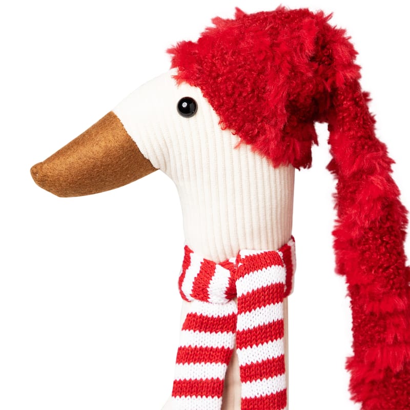 Plush Textured Swan Christmas Decoration - 13"