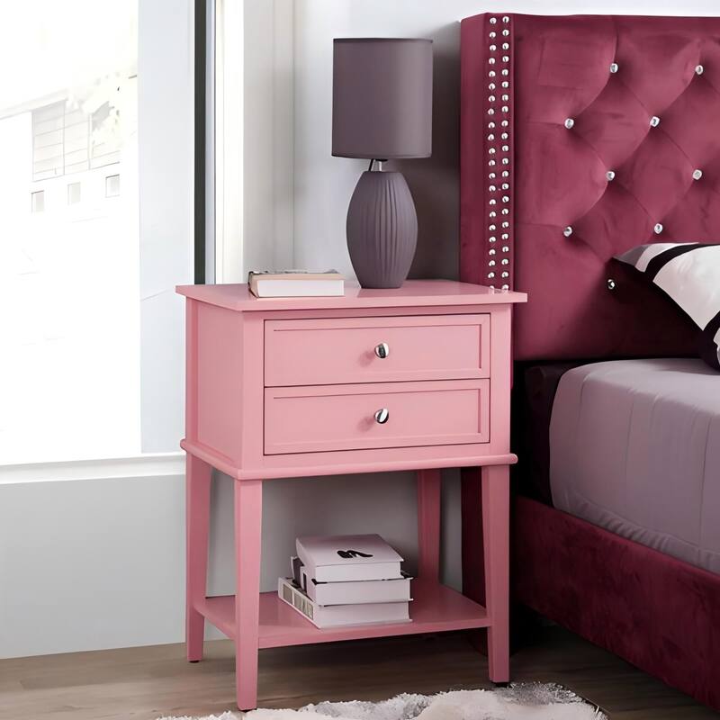 Glory Furniture Porch & Den Merton Rectangular Nightstand - Pink