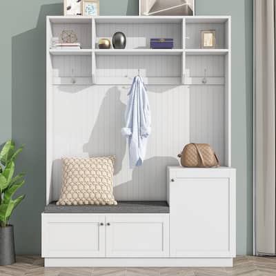 Elegant Design Hall Tree with Comfort and Storage Solutions