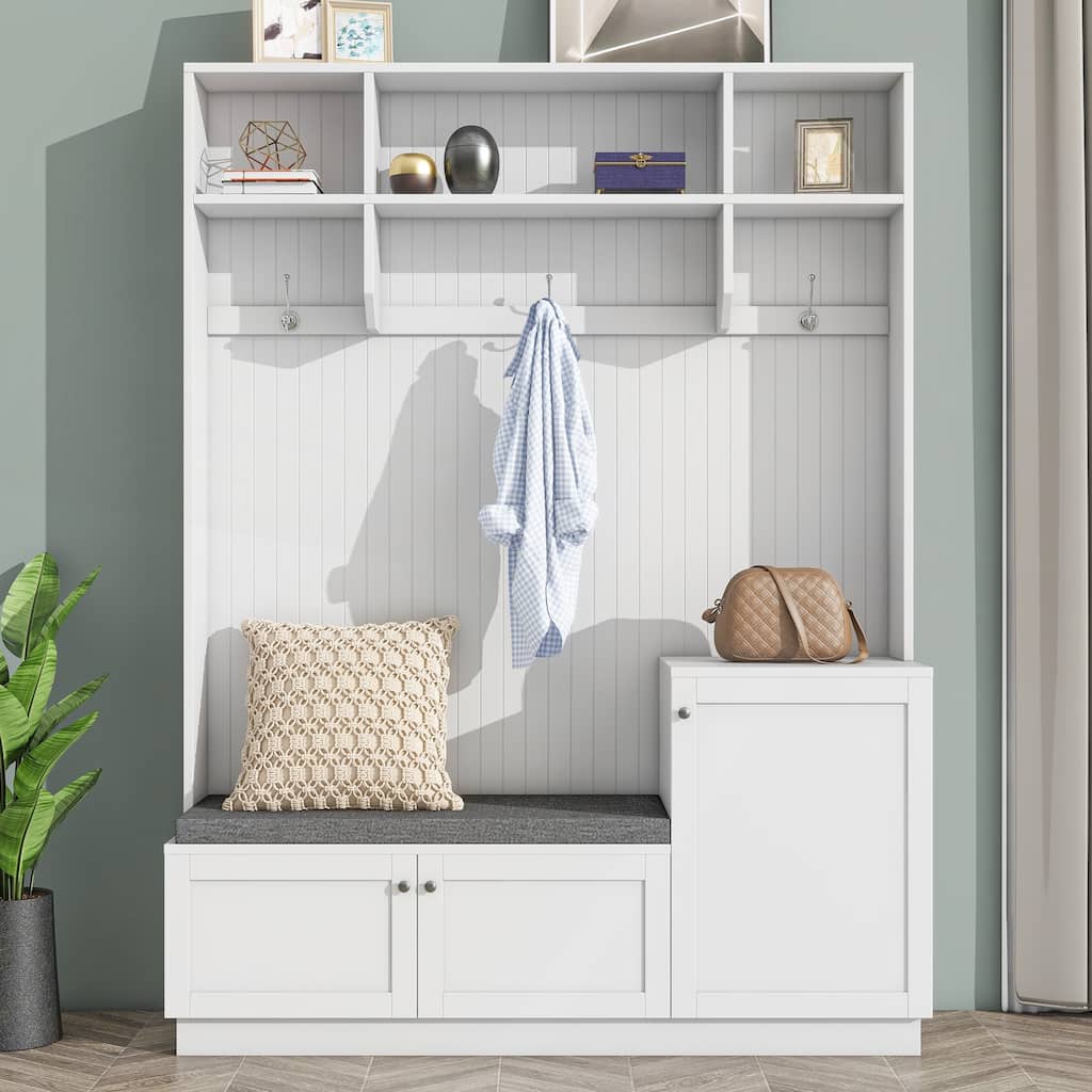 Elegant Design Hall Tree with Comfort and Storage Solutions