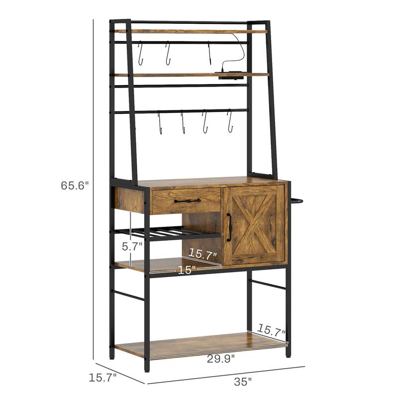 Coffee Bar with Storage Shelves