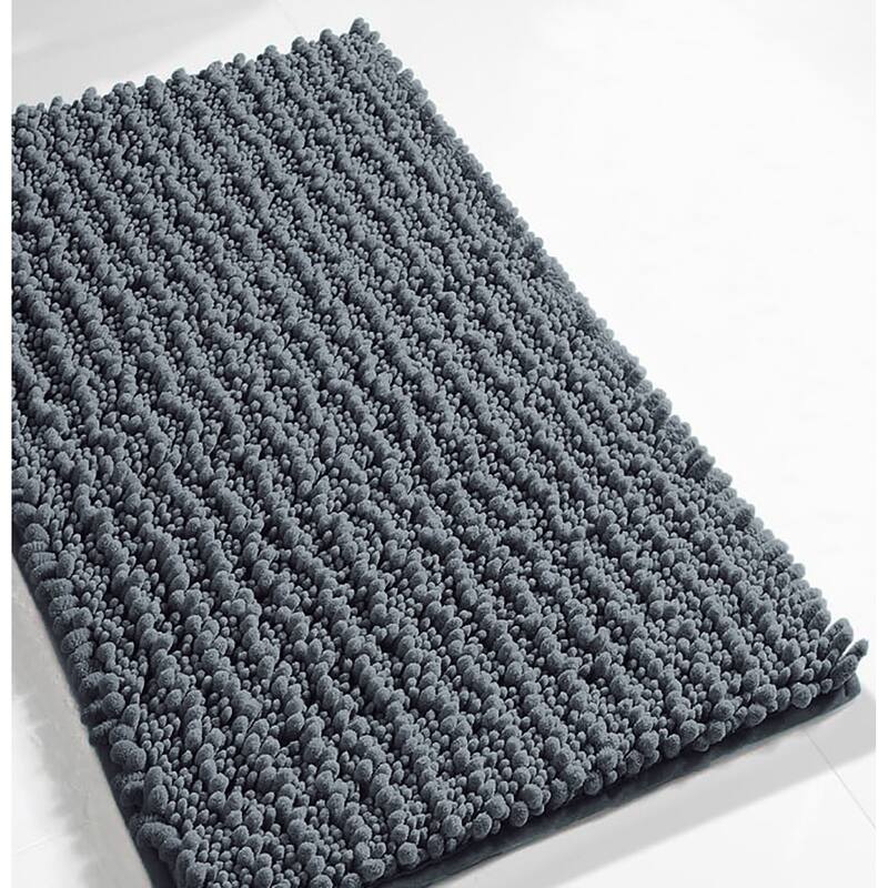 30"x20" - Dark Grey Soft Cozy Plush Chenille Bath Mat Bathroom Rug