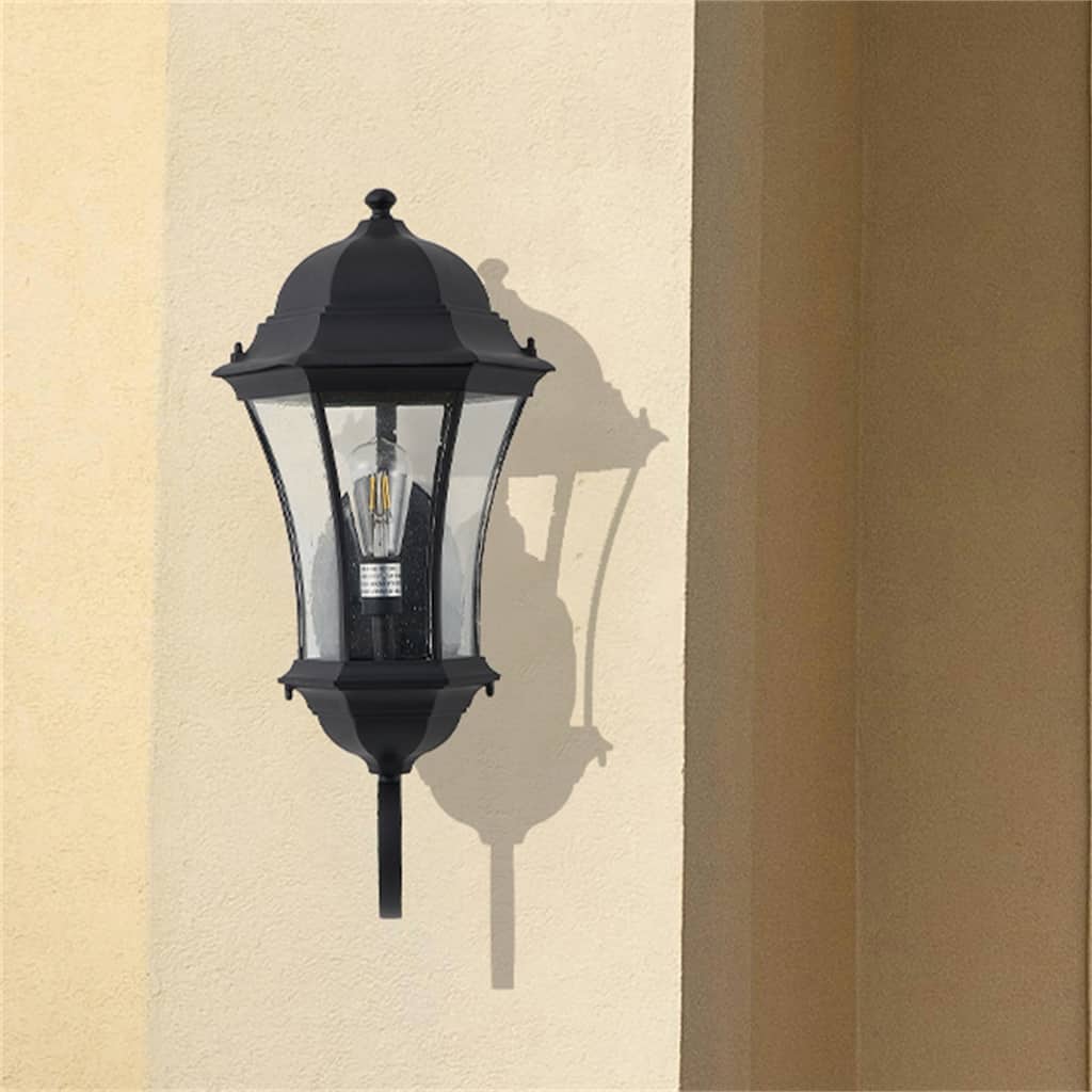 Outdoor Weatherproof Wall Lantern with Sensor,Bubble Glass (No Bulb)