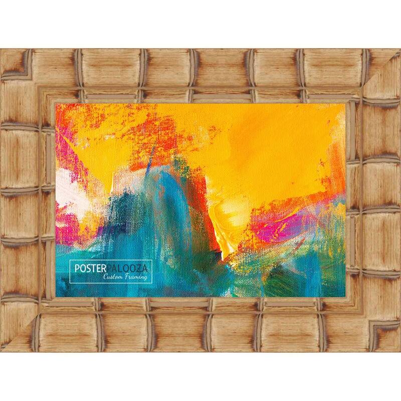 10x20 Natural Wide Bamboo Picture Frame - UV Acrylic, Foam Board Backing, Hanging Hardware