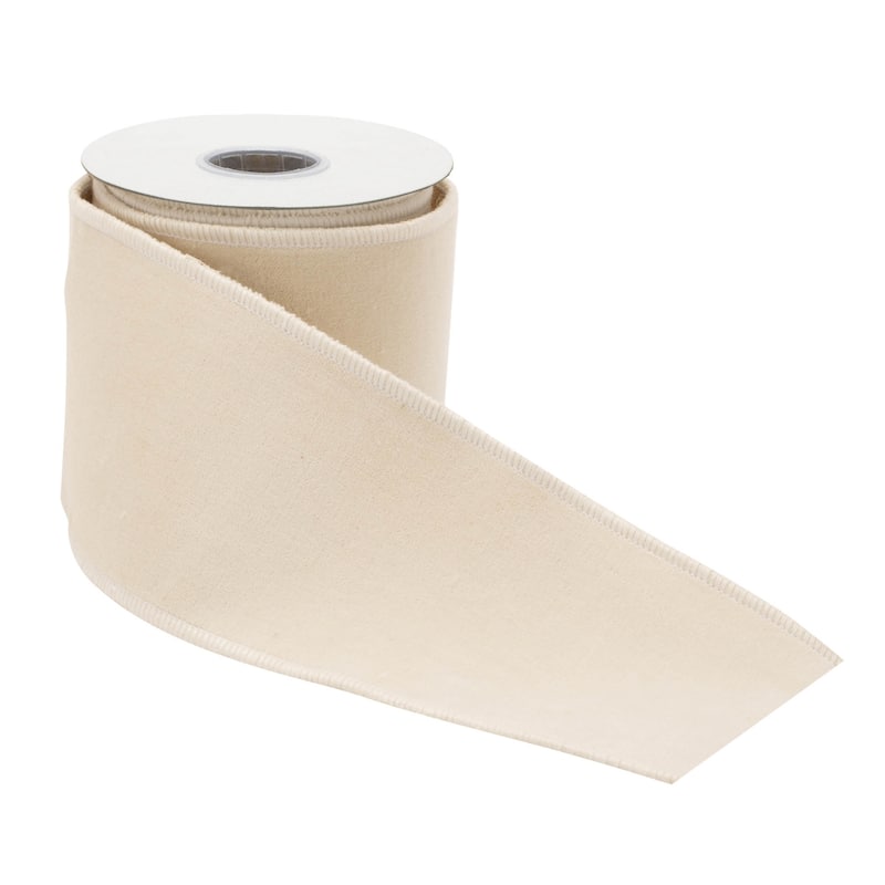 Wired Edge Blush Ribbon 4 Inch Wide for Gift Wrapping and Decor - 180" x 4" x 0.25"