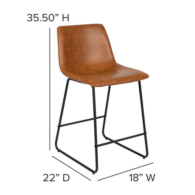 LeatherSoft Counter-height Stools (Set of 2)