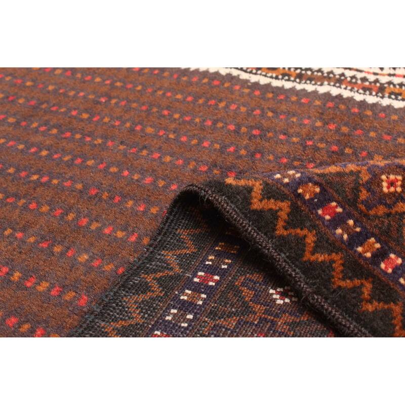 ECARPETGALLERY Hand-knotted Teimani Dark Brown Wool Rug - 2'11 x 4'7