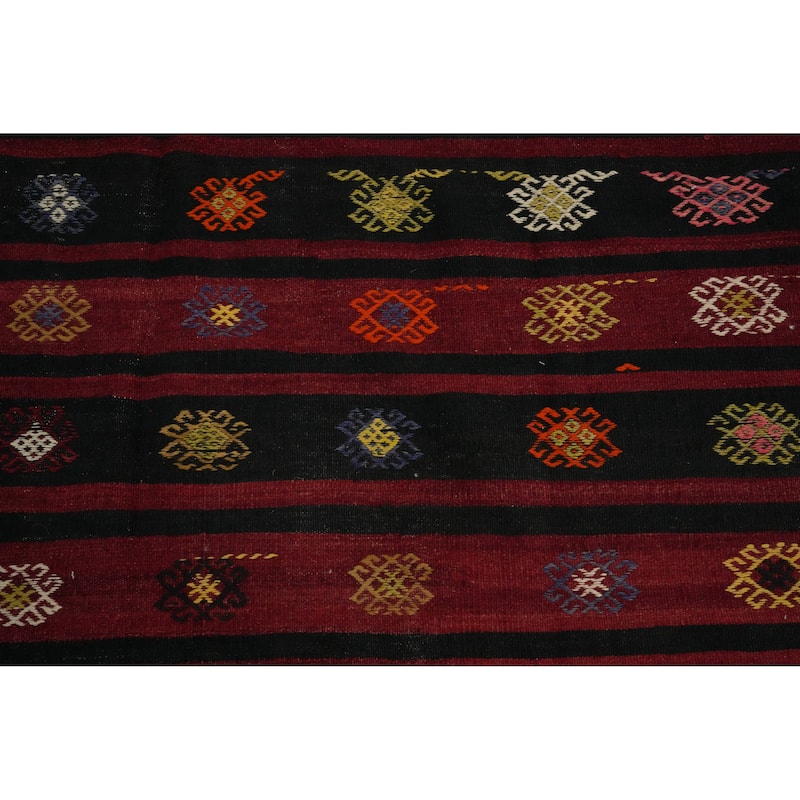 Hand Woven Oriental 100% Wool Carpet Southwestern Tribal Red Kilim Area Rug - 10' 5'' X 6' 6''
