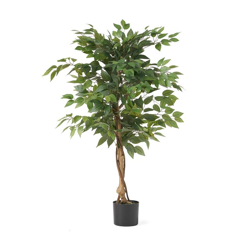 120cm Artificial Ficus Tree in Pot Indoor Outdoor Home Decor - Green