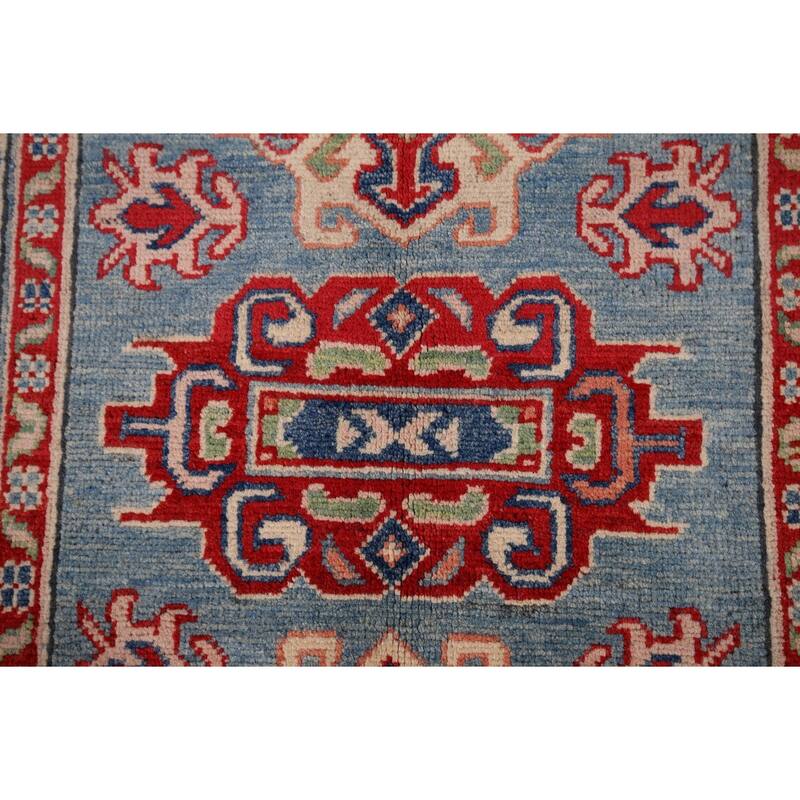 Kazak Accent Rug Handmade Foyer Wool Carpet - 2'7" x 3'10"