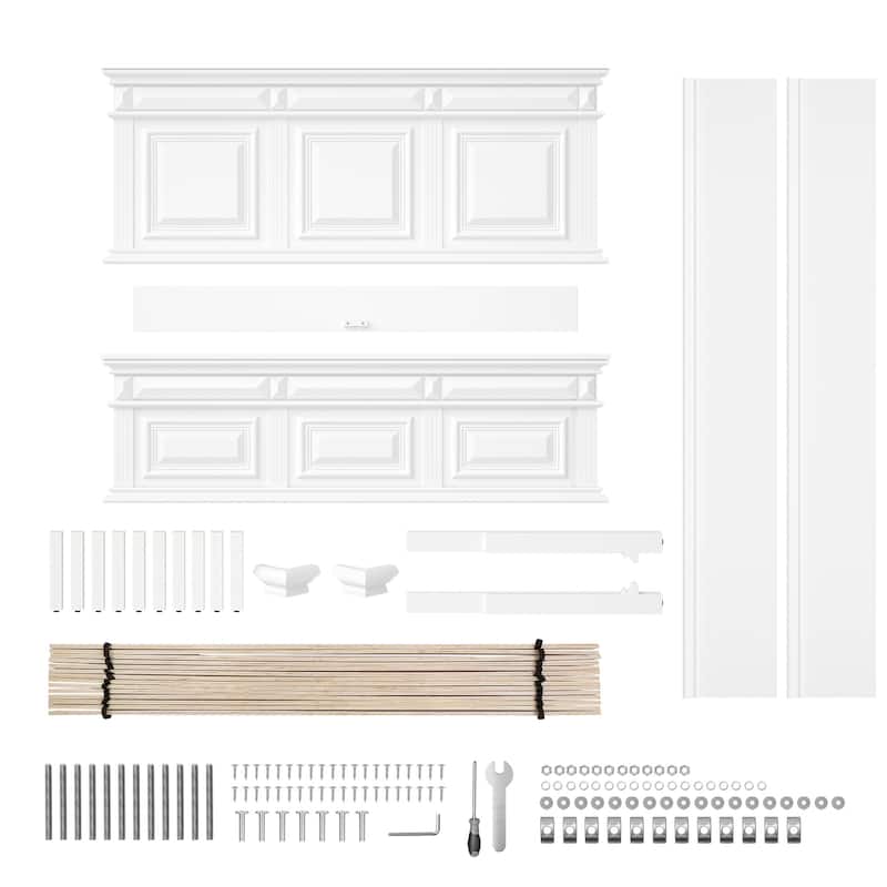 Solid Wood Retro Platform Bed with Headboard