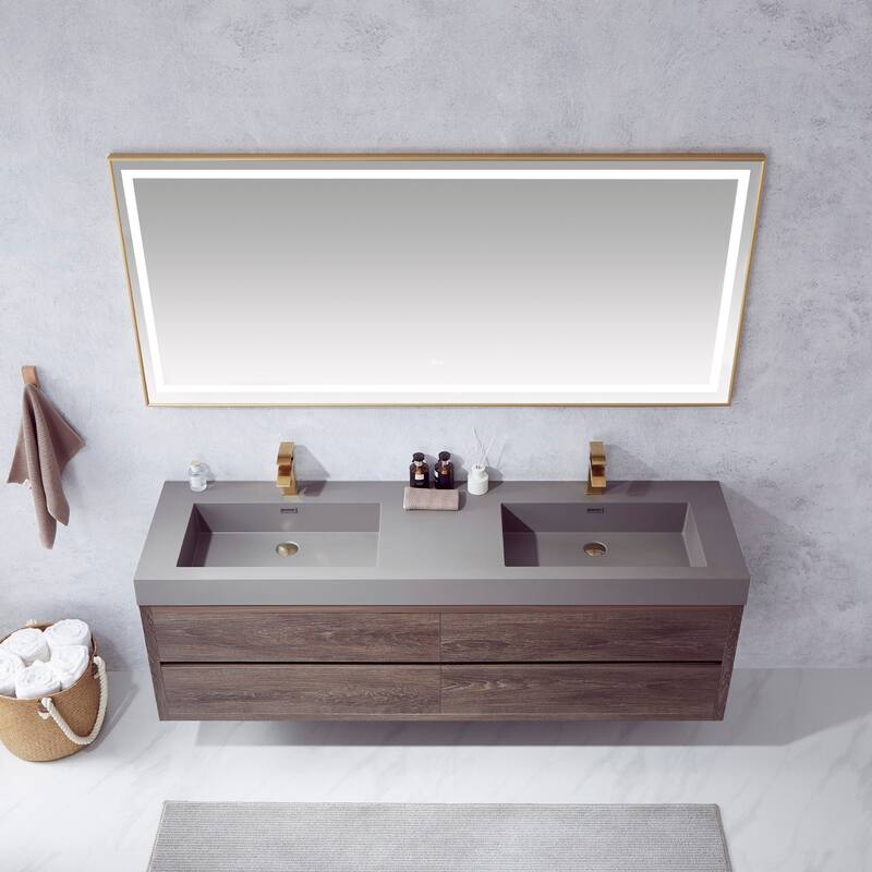 Miseno MV703172 Palencia 72" Wall Mounted Double Basin Vanity Set with
