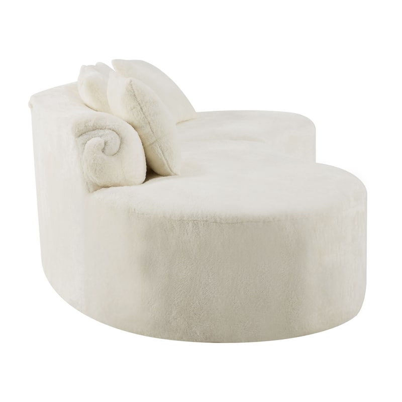 Plush Curved Sectional Sofa Cozy Modular Deep Seat Couch with Pillows
