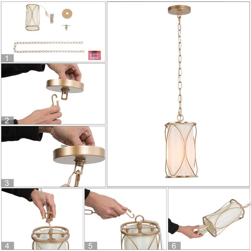 Velus Modern Farmhouse Mini Pendant Cylinder Metal Bronze Cage Kitchen Island Lights for Dining Room - D6.5'' x H72.5''