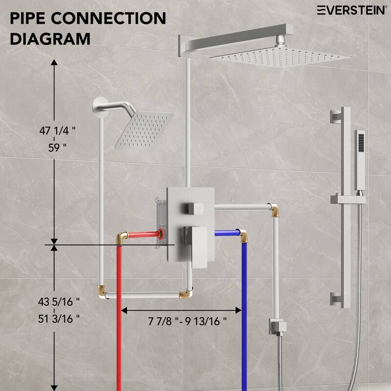 Dual Shower Head System with 10" High Pressure Handheld Spray And Slide Bar