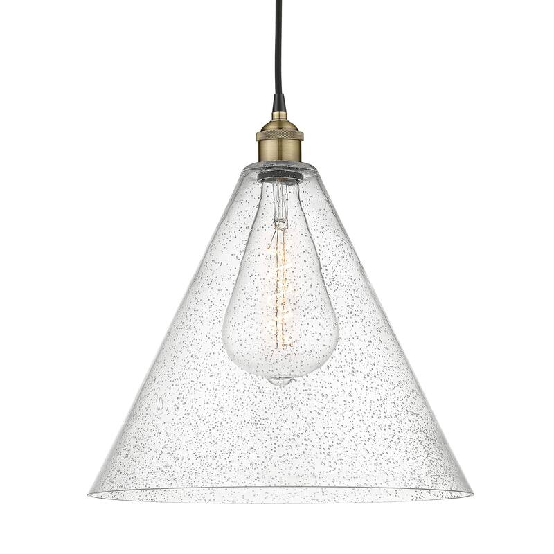 Innovations Lighting 616-1P-18-16 Edison Cone Pendant Edison Cone 16" - Black Antique Brass / Seedy