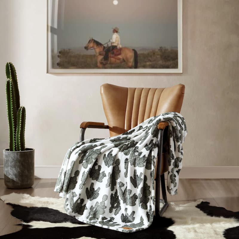 Wrangler Printed Ultra Soft Plush Fleece Throw Blanket.