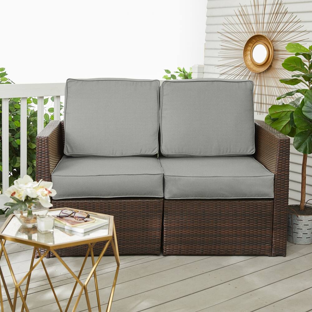 Sorra Home Outdura Solid Indoor/Outdoor Deep Seating Loveseat Cushion Set