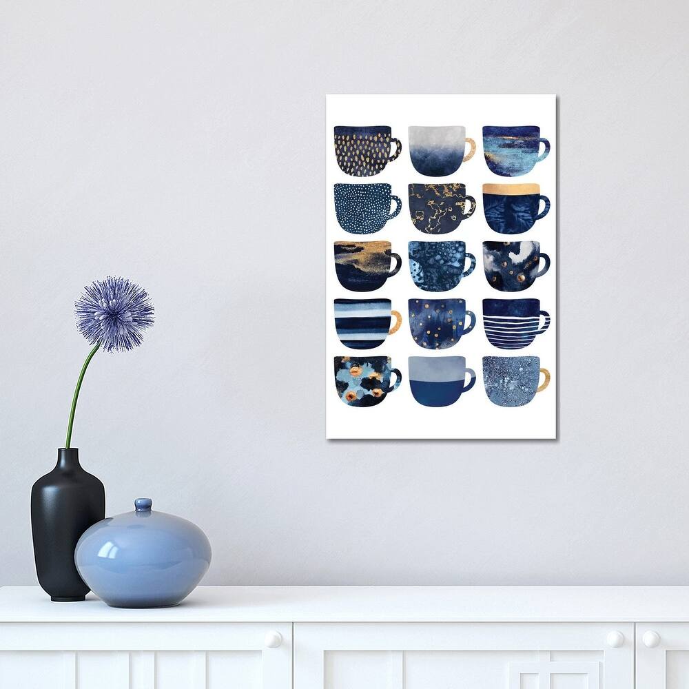 iCanvas "Pretty Blue Coffee Cups I" by Elisabeth Fredriksson Canvas Print