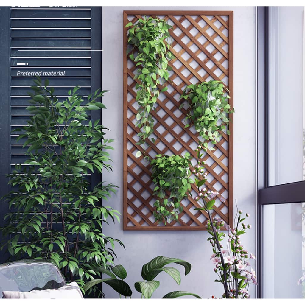 2Ft x 4Ft Wood Trellis Panel Privacy Fence - 3pcSet