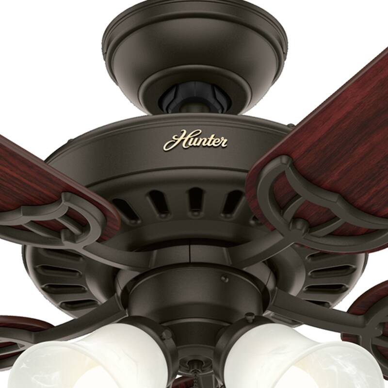 Hunter Fan Studio Series 52" Ceiling Fan with 4-Light LED Light Kit, Pull Chain - Timeless, Traditional