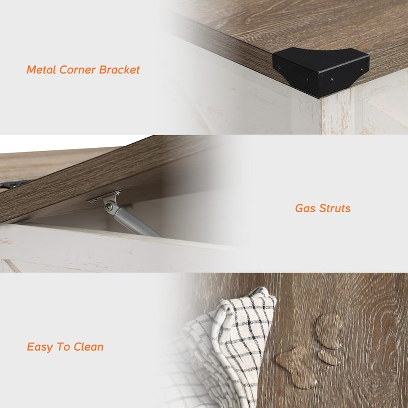 WAMPAT Modern Farmhouse Coffee Table