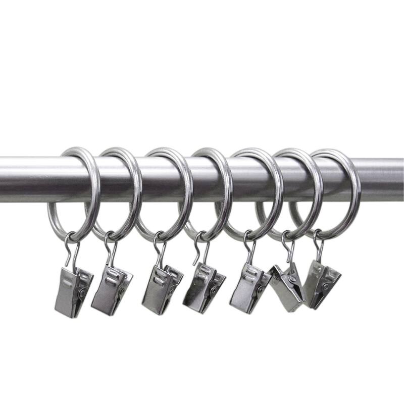 Lumi Home Furnishings 1-1/2 in. Clip Rings For 1 in. Curtain Rods(10-Pack)