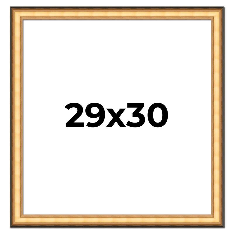 29x30 Frame Gold Plein Aire Solid Wood Picture Frame Width 2 Inches |