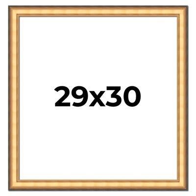 29x30 Frame Gold Plein Aire Solid Wood Picture Frame Width 2 Inches |