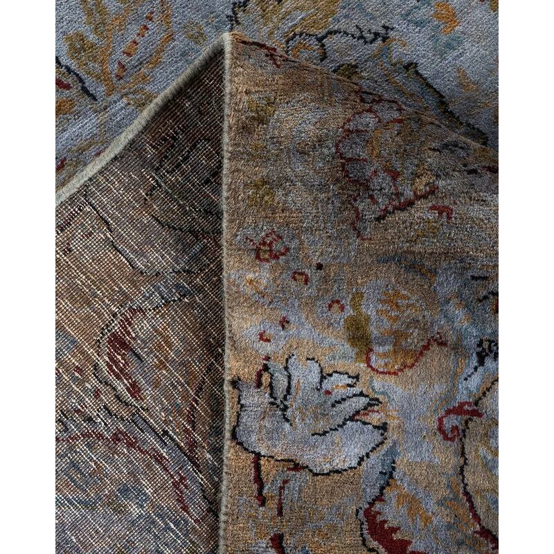 Overton Hand Knotted Wool Vintage Inspired Modern Contemporary Overdyed Gray Area Rug - 7' 10" x 10' 3"