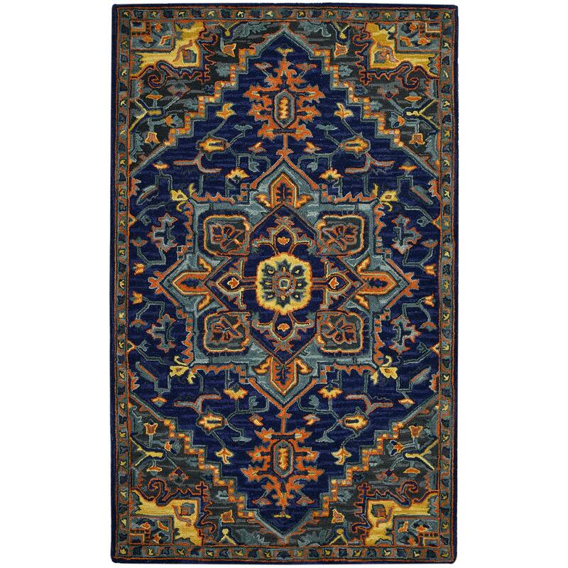 HomeRoots Medallion Bohemian Rectangle Area Rug