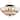 Roscana Modern Black Metal with Scalloped Glass Shade Semi Flush Mount 3-Lights
