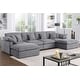 preview thumbnail 17 of 40, 6 - Piece Chenille Sectional Grey