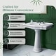 preview thumbnail 4 of 15, Darbyshire White Bathroom Pedestal Sinks with 8 in. Widespread Faucet Holes Renovators Supply