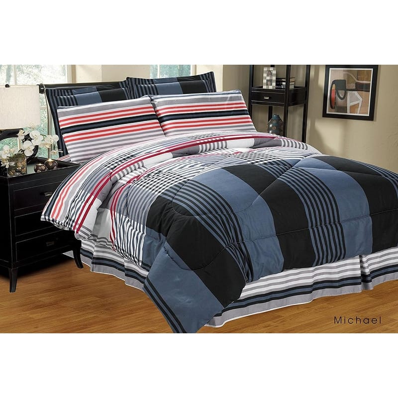 Porch & Den Jenne Reversible Patterned Bed-in-a-Bag 8-PC Comforter Set