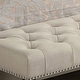 preview thumbnail 14 of 13, Moser Bay Almaraz 56 or 35 Inch Linen Upholstered Hand-tufted Transitional Bench
