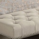 preview thumbnail 5 of 13, Moser Bay Almaraz 56 or 35 Inch Linen Upholstered Hand-tufted Transitional Bench