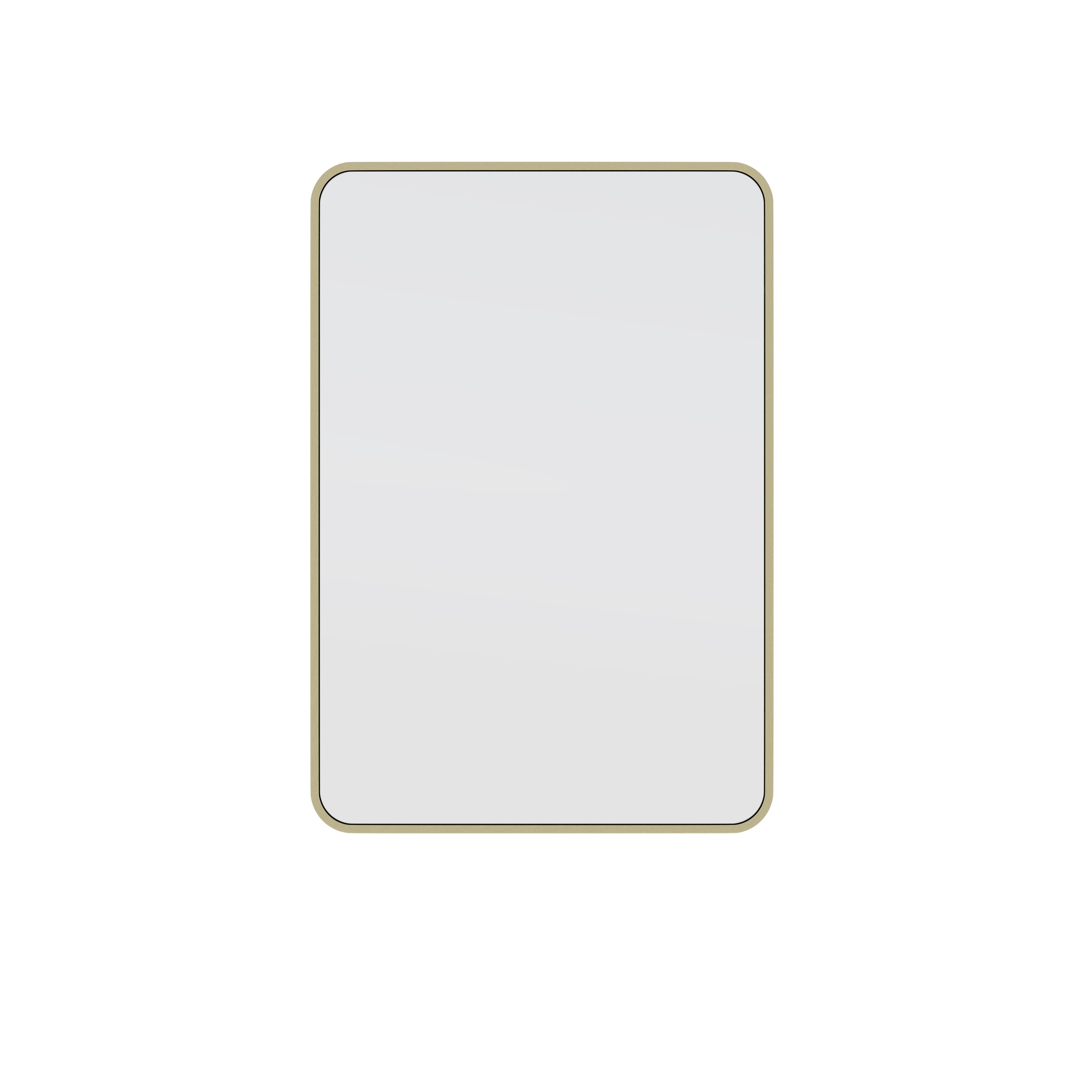 Glass Warehouse 32 in. H x 22 in. W Radius Corner Stainless Steel Framed Mirror