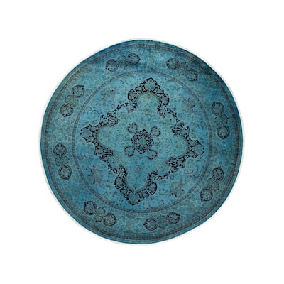 Fine Vibrance, One-of-a-Kind Hand-Knotted Area Rug - Gray, 7' 1" x 7' 1" - 7' 1" x 7' 1"