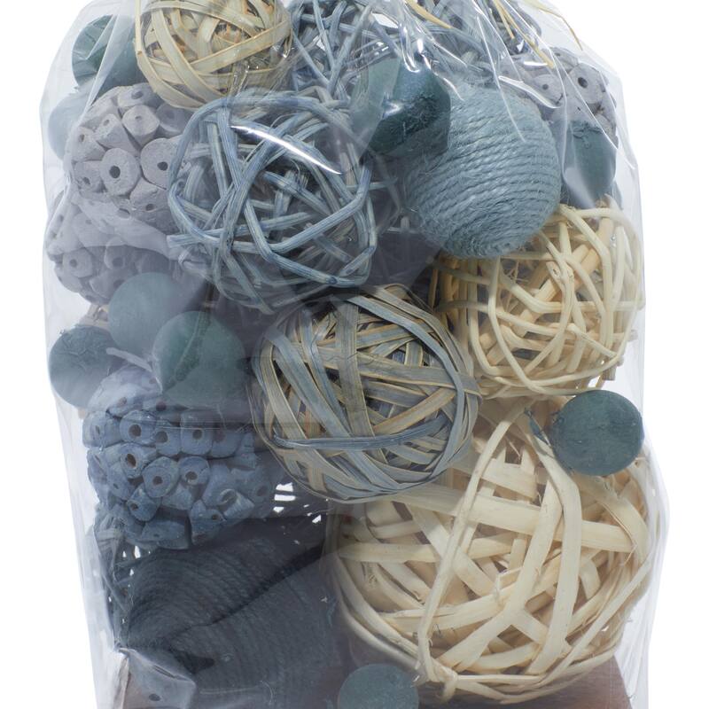 Dried Plant Handmade Orbs & Vase Filler with Varying Designs - Set of 3 Gray - Roche River Decor