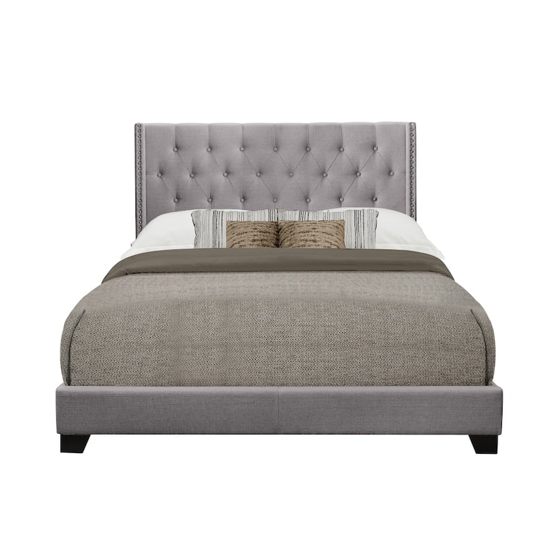 Morgan Gray Fabric Upholstered Tufted Bed - King