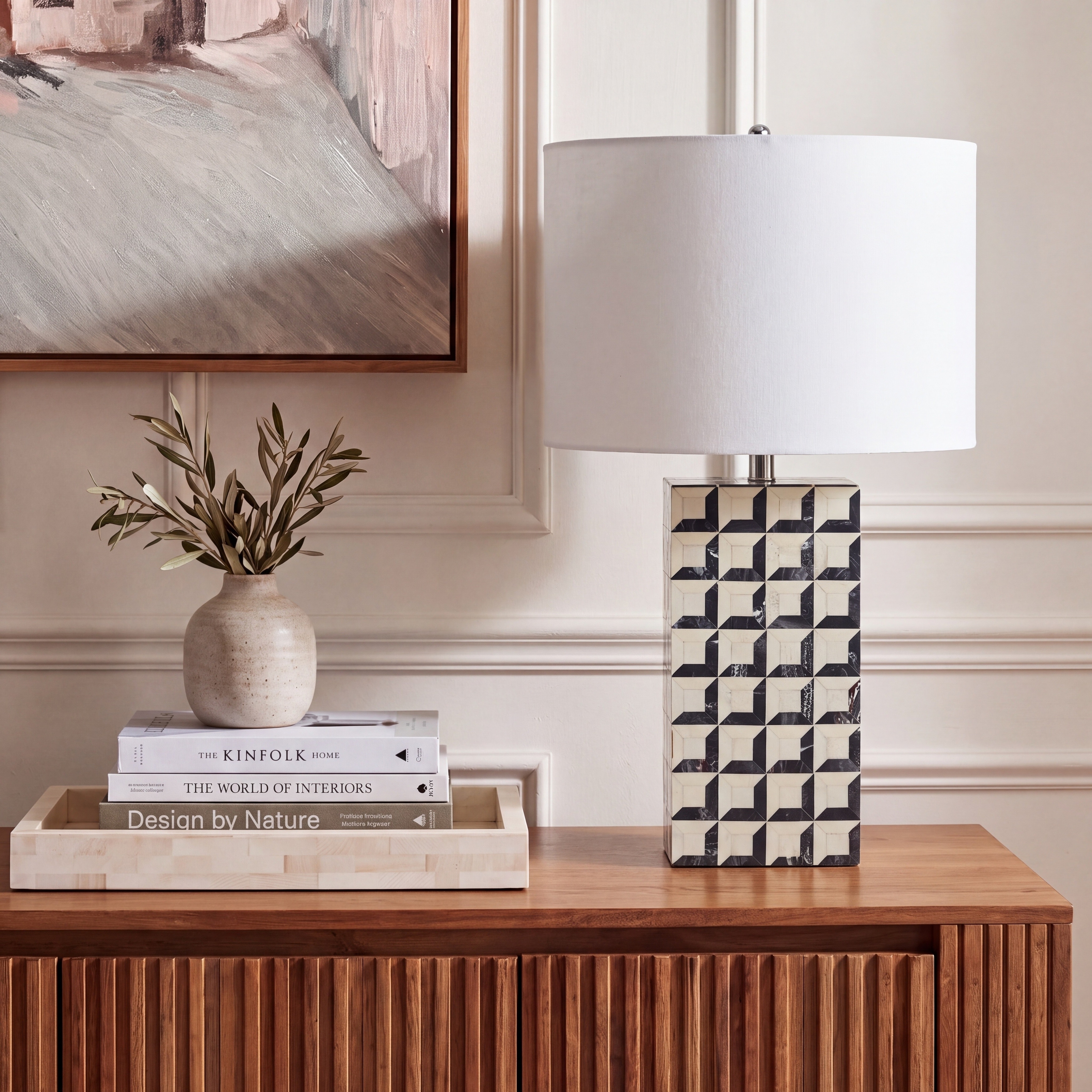 SAFAVIEH Lighting Isle Glam Resin Table Lamp, 23-Inch, White - 11"W x 17"D x 23"H