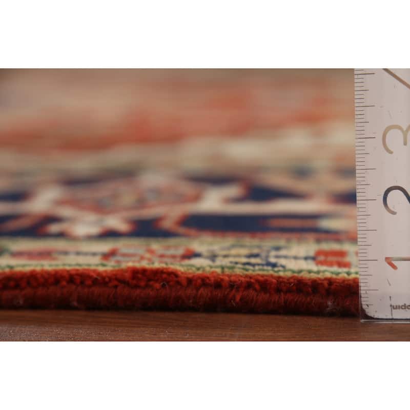 Orange Heriz Serapi Indian Area Rug Handmade Wool Carpet - 9'0"x 11'9"