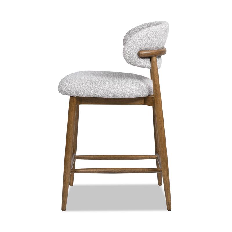 Modern Upholstered Counter Stool with Wood Frame - Gray